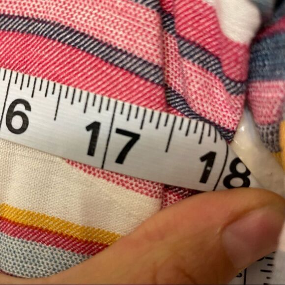 Forever 21 short sleeve ruffle Striped Flounce-Hem Mini Boho romantic Dress-S - Picture 6 of 11